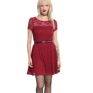Hot Topic Red Lace Dress